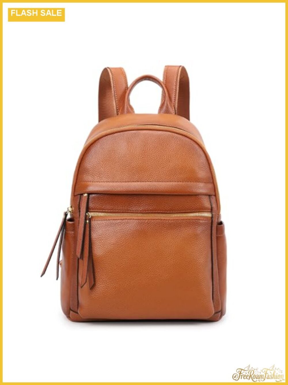 Genuine Leather Backpack Purse for Women, Medium Soft Daypack, Adjustable Straps